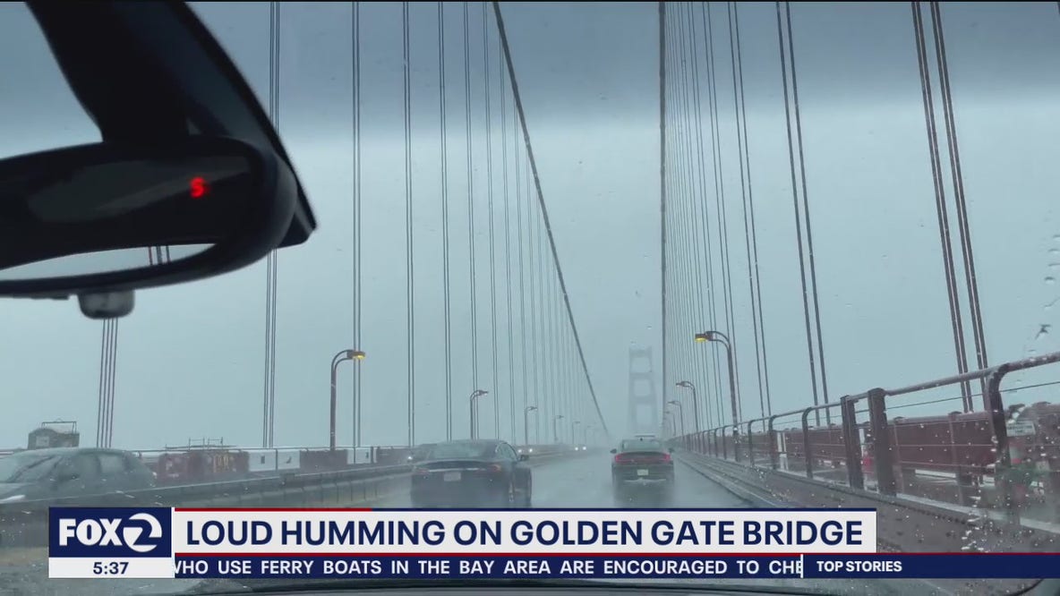 High winds cause loud humming on Golden Gate Bridge